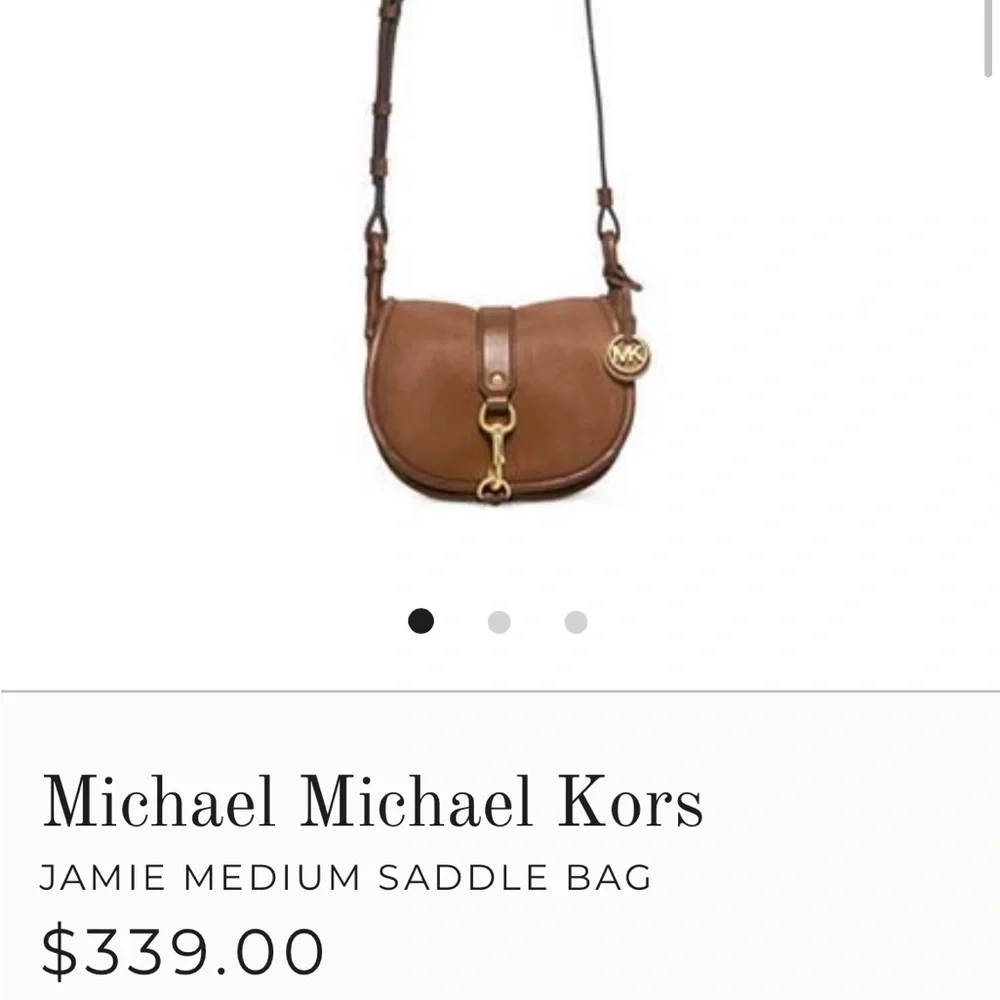 Michael Kors Jamie Medium Suede Saddle Bag - Picture 14 of 14